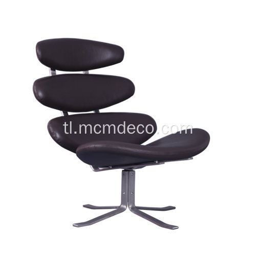 Corona Swivel Lounge Chair Pinatungan ng Balat